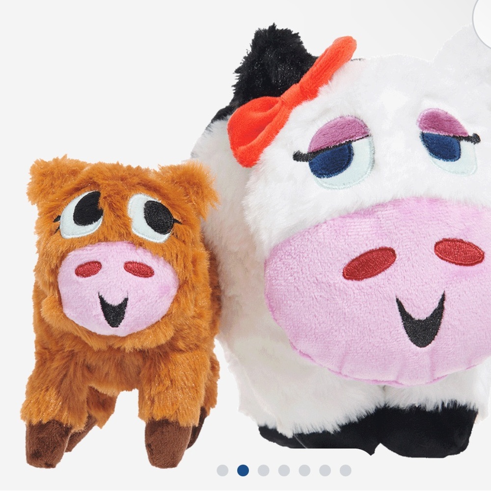 Bark Box XL toys Bertha the cow TikTok viral dog toy NEW 2 large toys & bungee